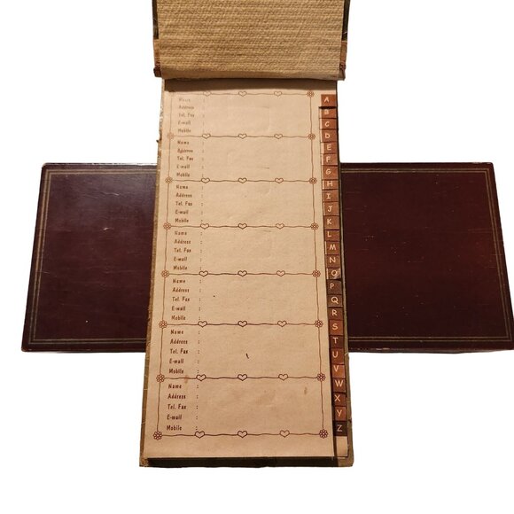 Vintage Handmade Rattan Address Book With Leaf Design & Twine Binding Boho Cotta - Picture 2 of 6